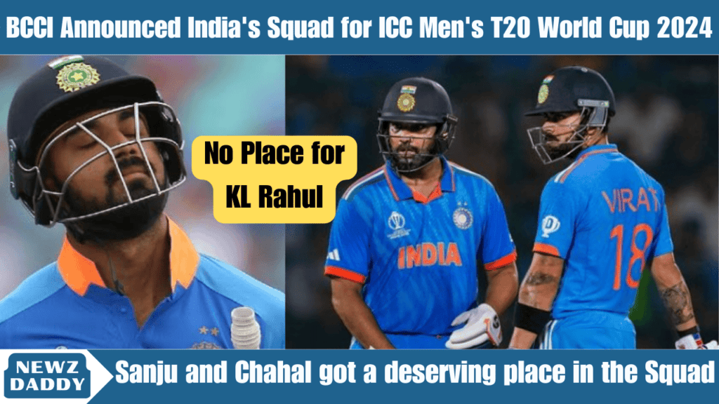 BCCI Announced India's Squad for ICC Men's T20 World Cup 2024